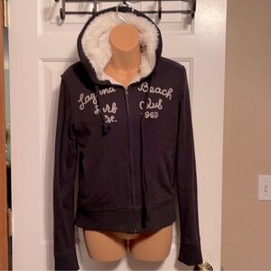 Faux Fur Zip Up Hoodie/Coat